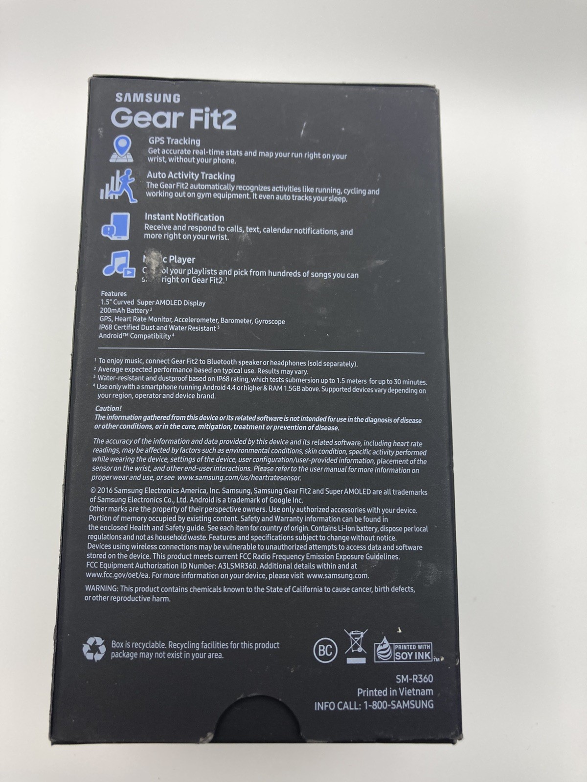 Samsung Gear Fit2 – GPS Sports Band Activity Tracker Black Size Large SM-R360