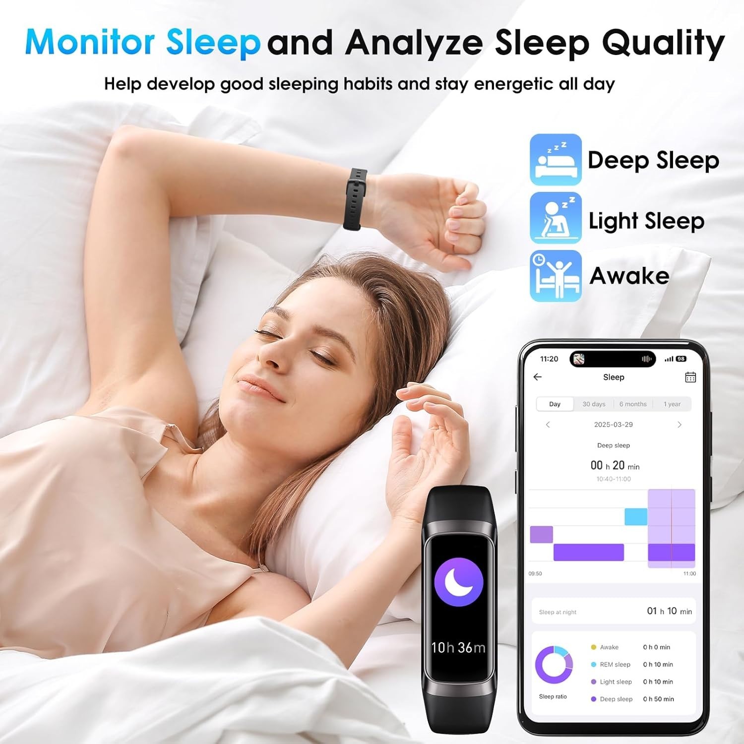 Daily Health & Fitness Tracker Smart Watch with AMOLED Screen – Waterproof