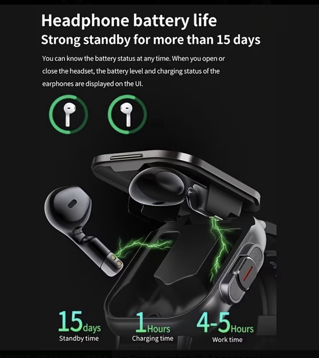2-In-1 Smartwatch And Wireless Earbuds for Men, Featuring Music Control
