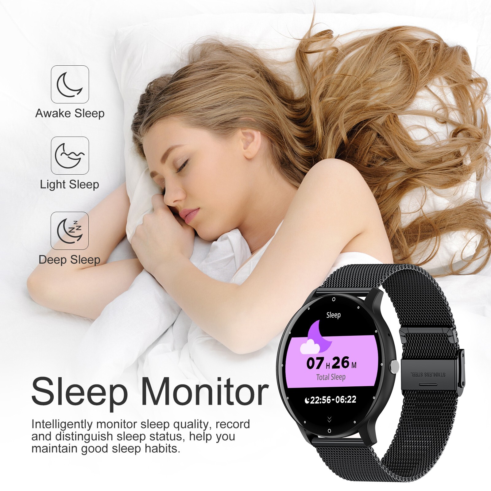 Smart Watch for Women Ladies Girl Answer/Make Call Fitness Heart Rate Waterproof