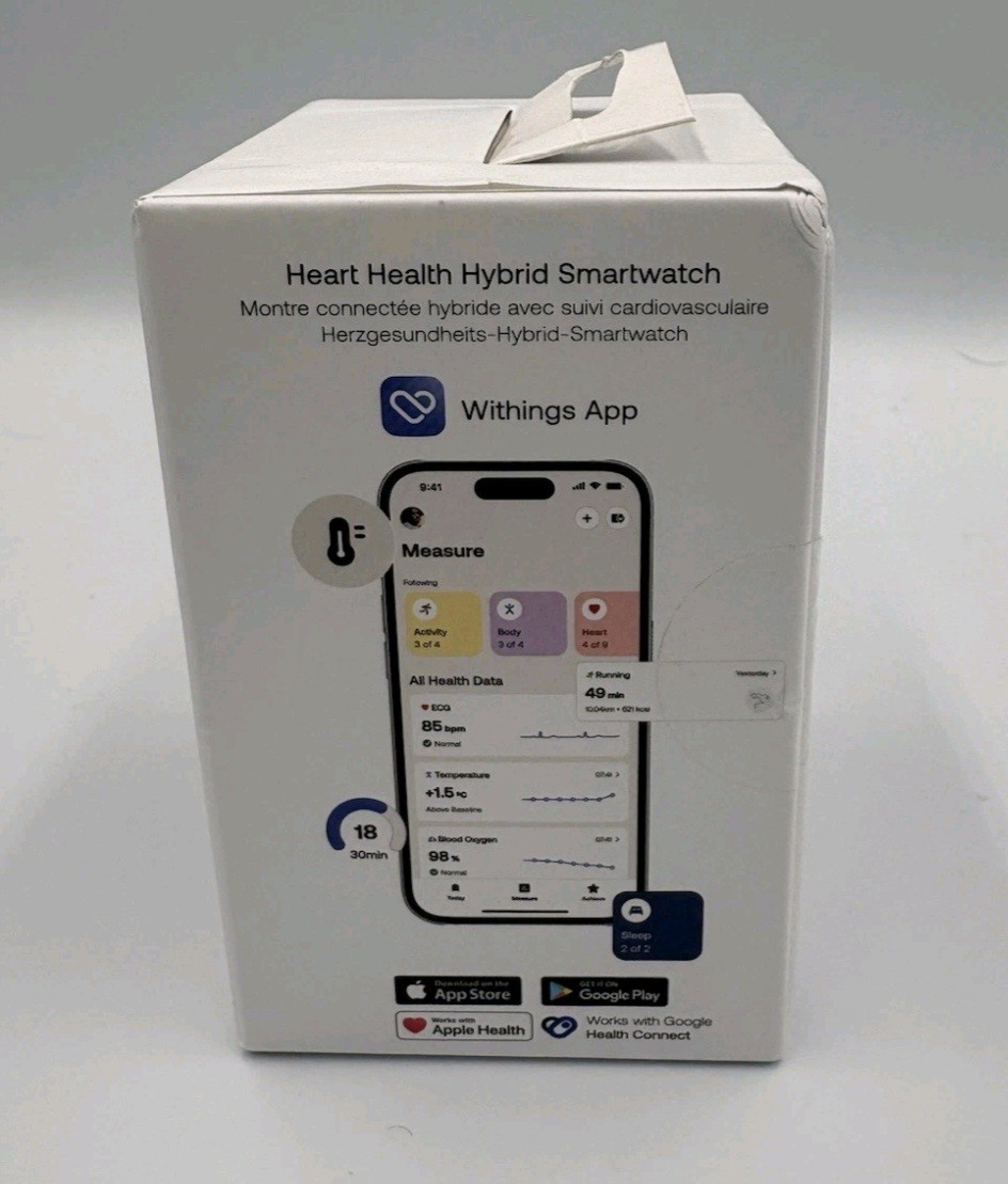 Withings ScanWatch 2 42mm Hybrid Smartwatch Black ECG Heart Health Watch NEW