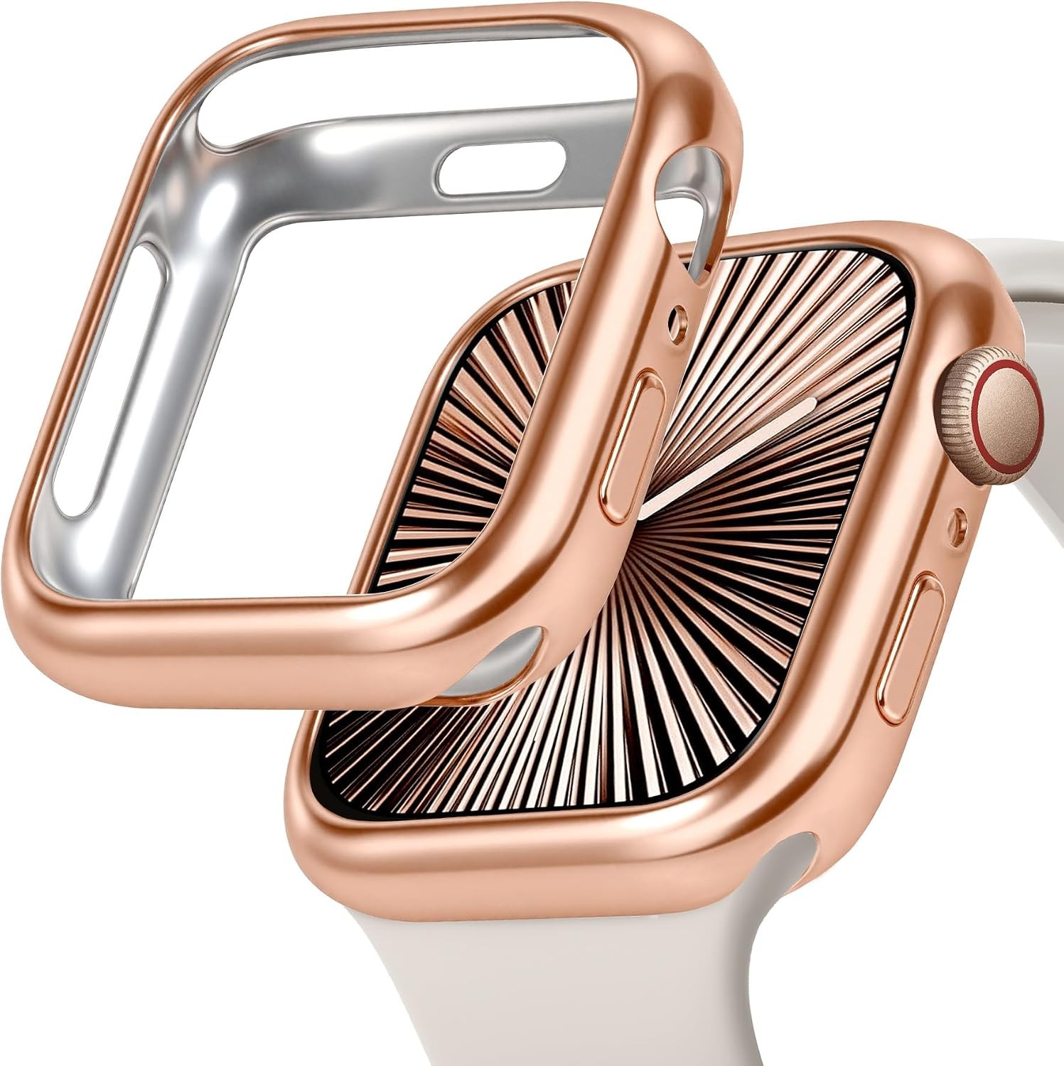 Lightweight TPU Shockproof Bumper Case for 46mm Apple Watch Series 10/11 – Rose