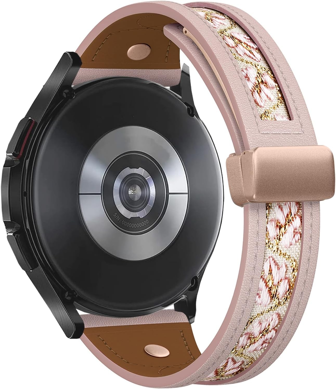 Rose Pink Soft Leather Band for Samsung Galaxy Watch 6 Classic 43mm & 47mm