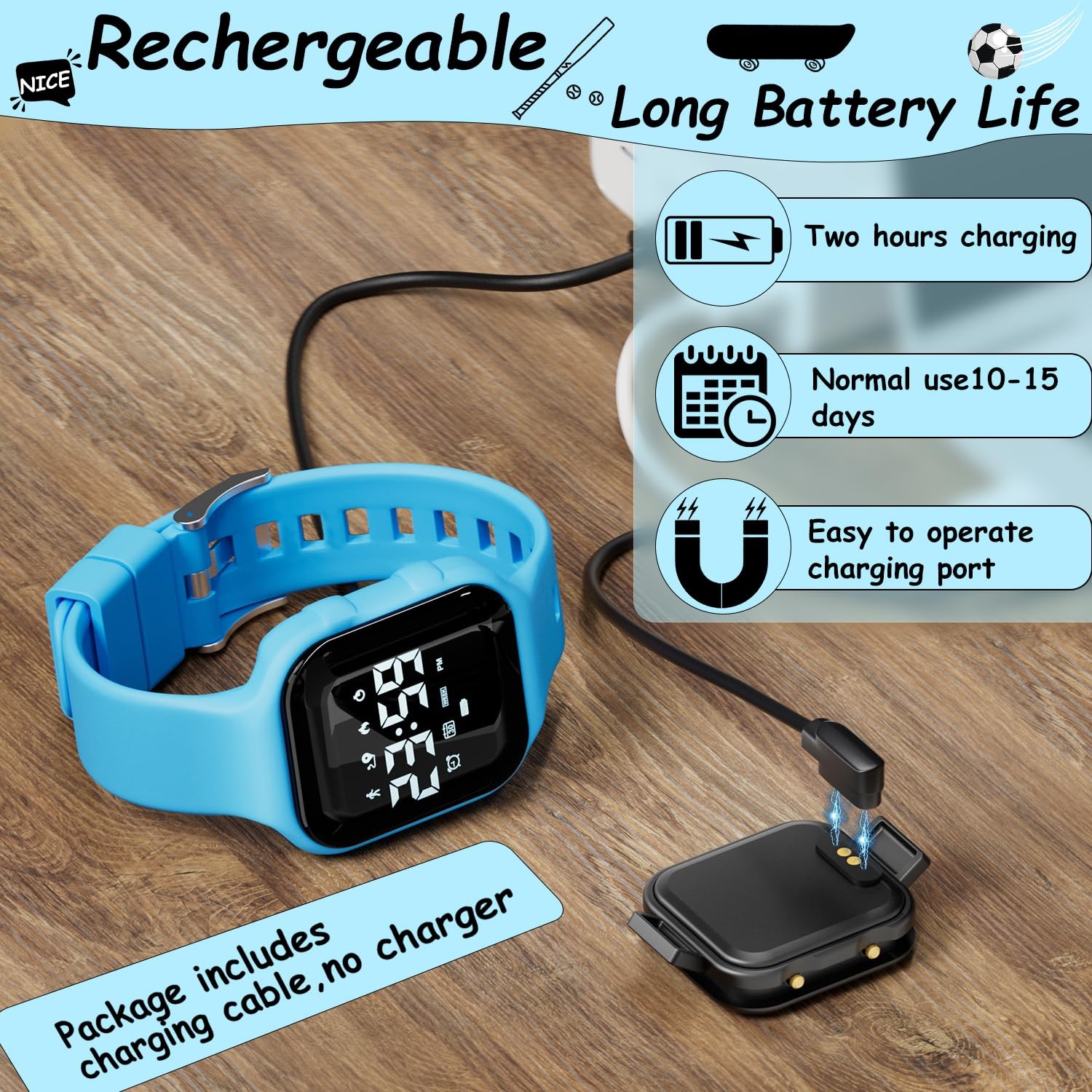 Digital Sport Watches with Fitness Tracker, Alarm Clock, Stopwatch, No App Wa…