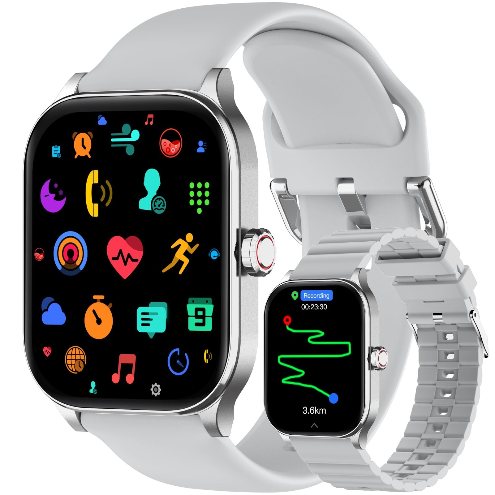 GPS Smart Watch for Men & Women, 1.96″ HD Display, IP68 Waterproof, Bluetooth Ca