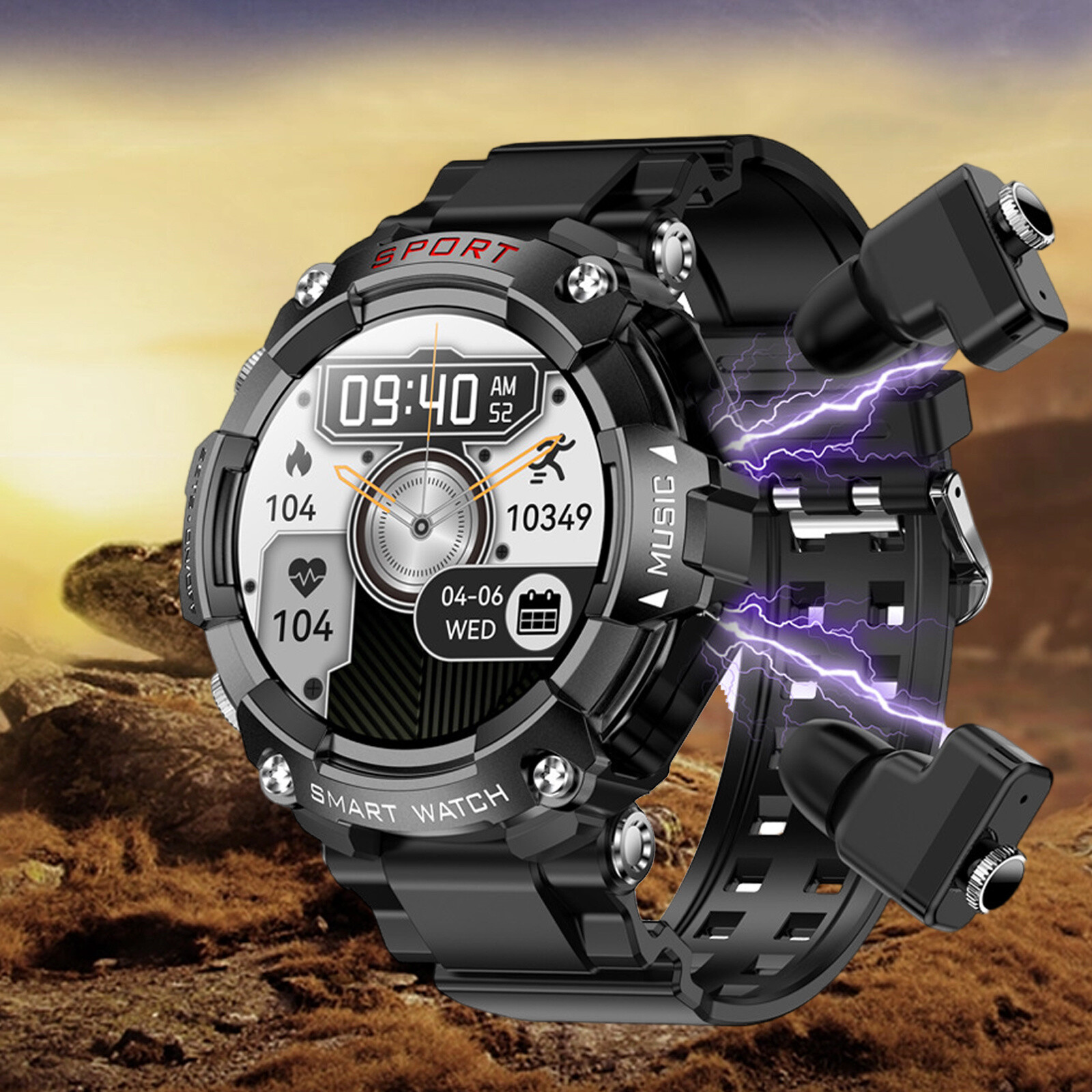 T96 MP3 Exercise Heart Rate Blood Pressure Oximetry Bluetooth Smart Watch