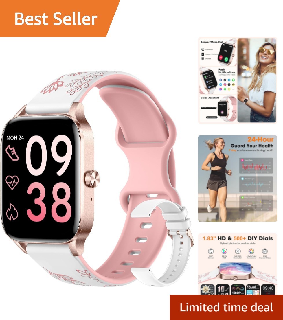 Stylish Fitness Smart Watch for Women – Bluetooth Calls & Custom Watch Faces