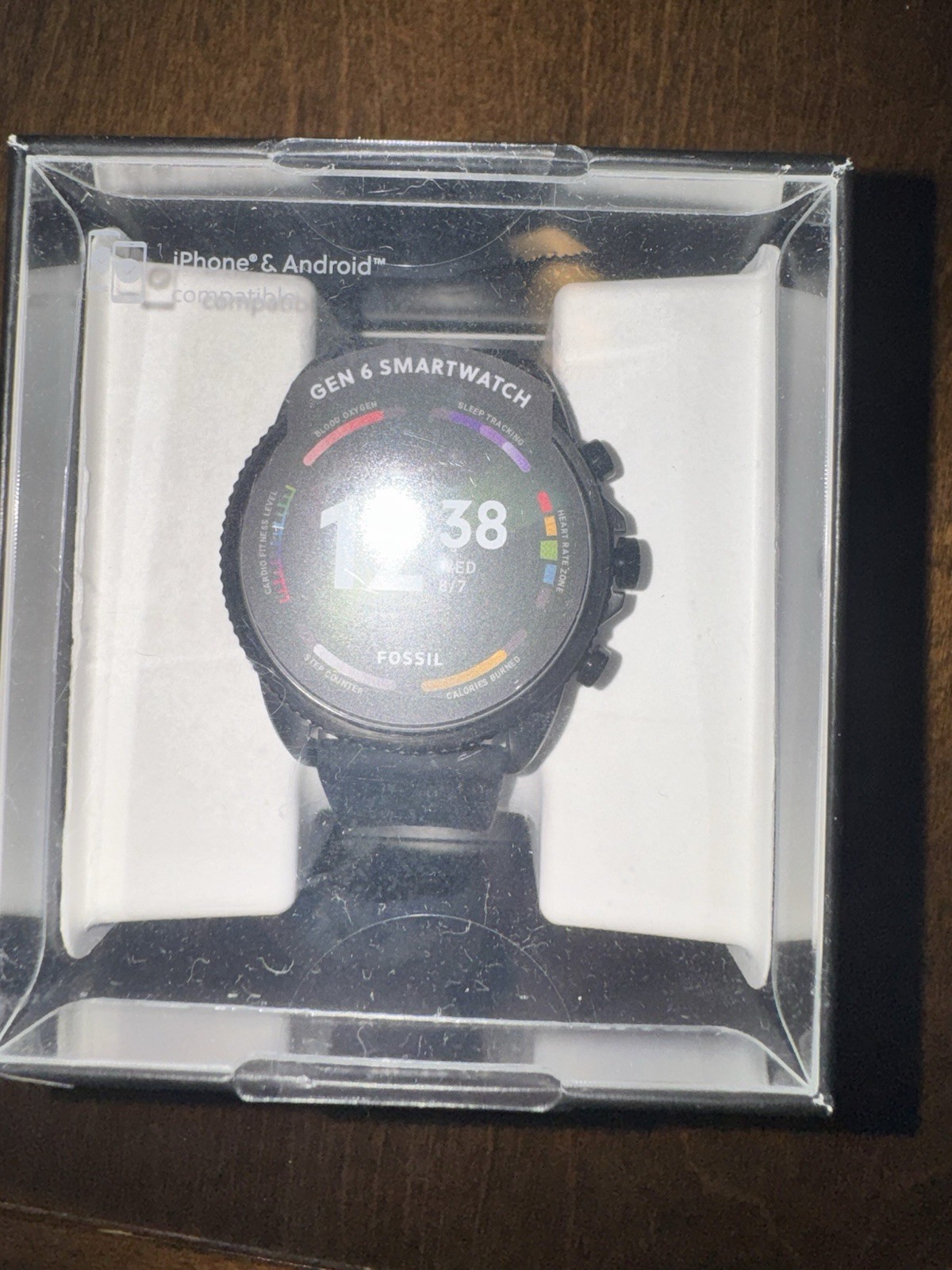 Fossil Smart Watch Gen 6 44mm Black Stainless Steel Silicone Band Wellness Sleep