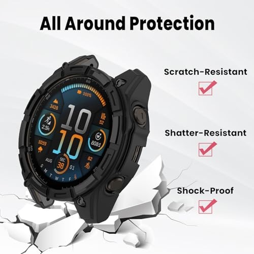 1 Pack TPU Watch Case for Garmin Fenix 8 47mm Anti-Scratch Bumper Frame Protecti