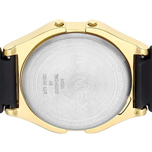 [TIMEX] T-80 Men’s Digital Quartz Watch Gold Case Rubber Band TW2V41000