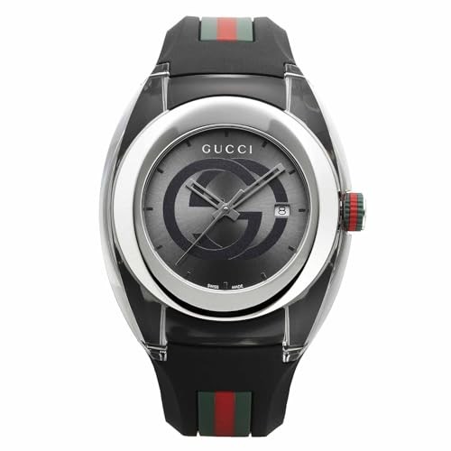 Gucci SYNC YA137116 Men’s Quartz Watch Silver Dial 46mm Black Strap