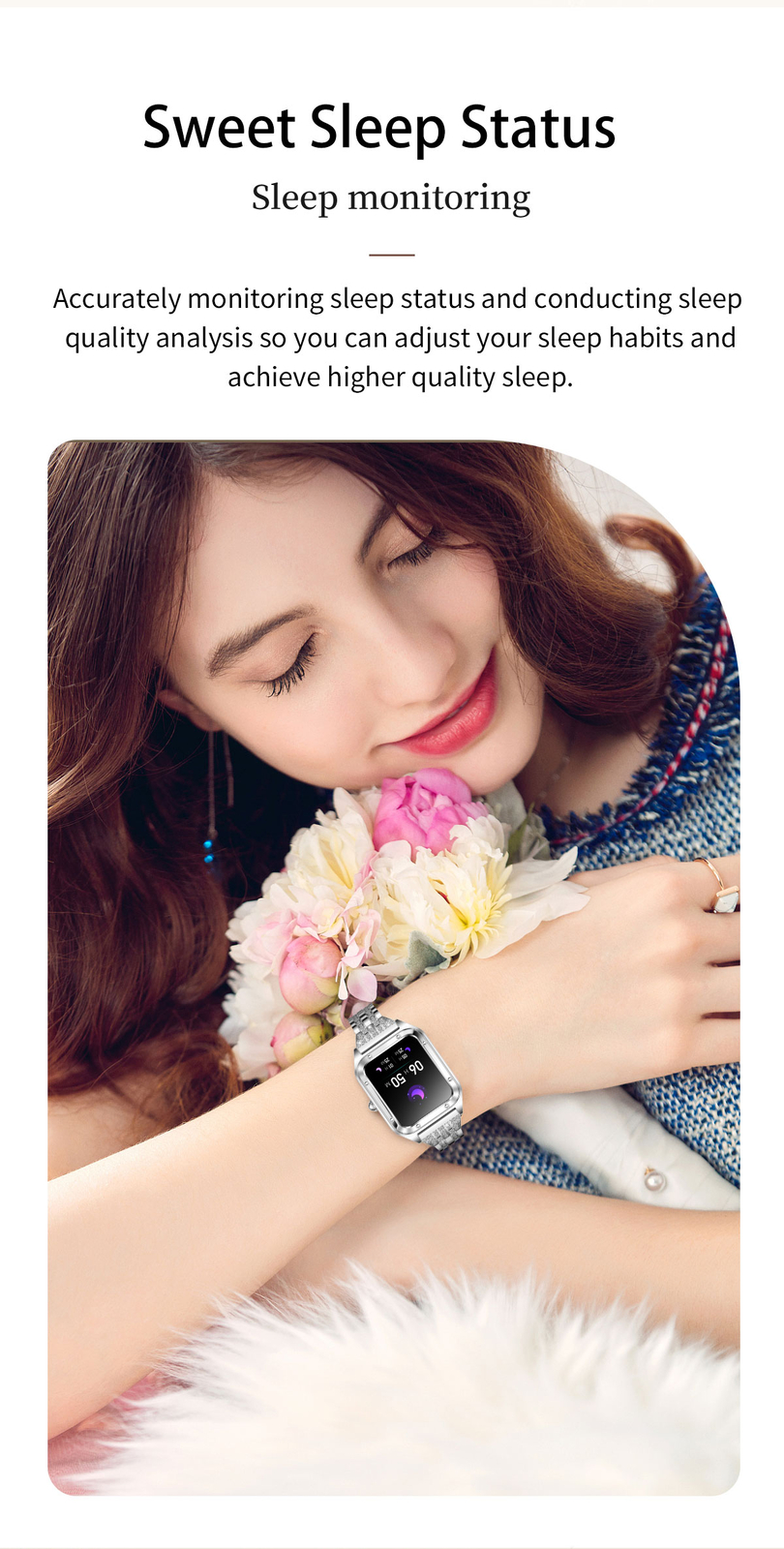 Touch Screen Bluetooth Call Smart Watch Women Girls for IOS Android Cellphones