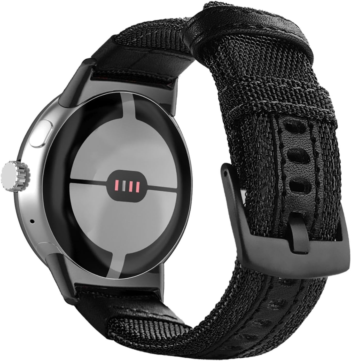 Military Style Woven Nylon Watch Band for Google Pixel Watch, Durable Fabric Str