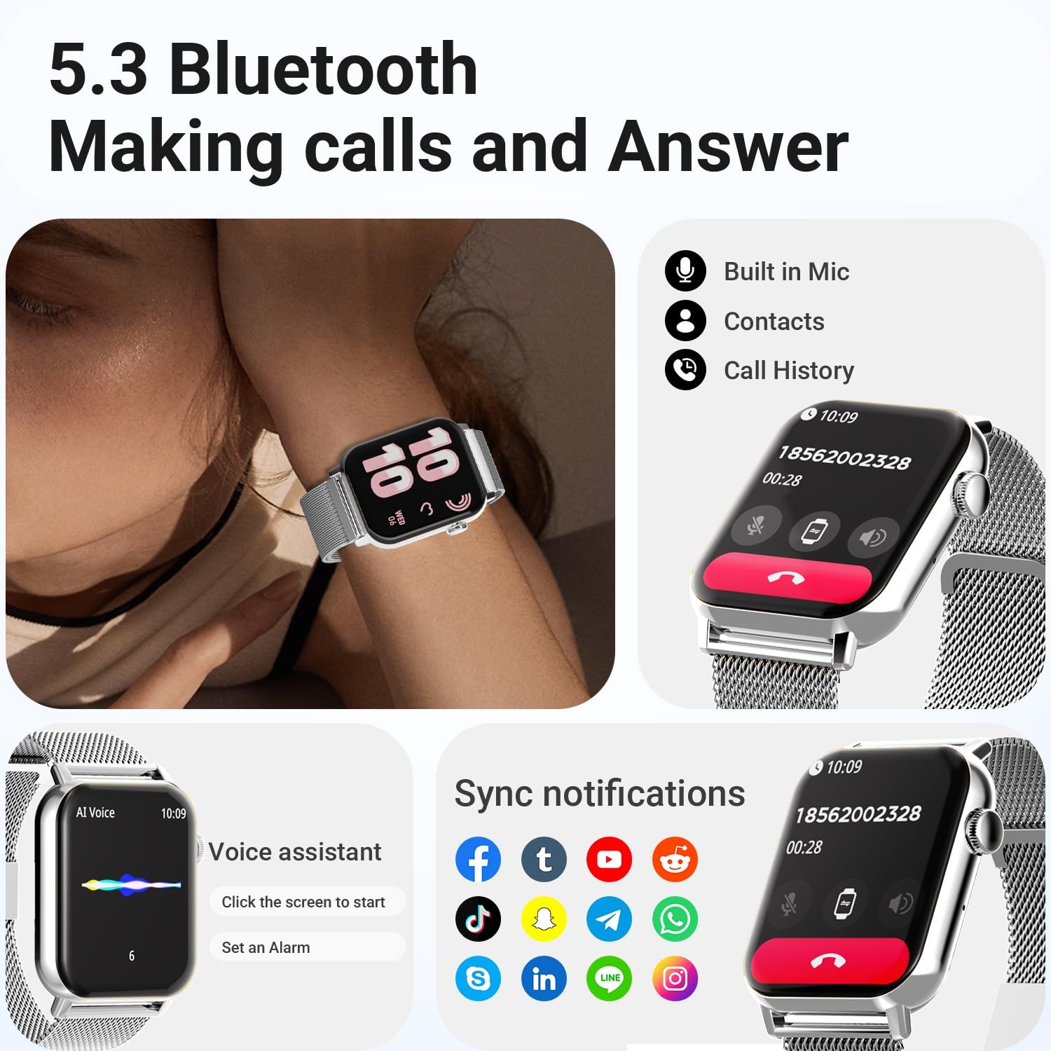 Smart Watches for Women – 1.83” HD 2026 Fitness Tracker with Answer and Make…