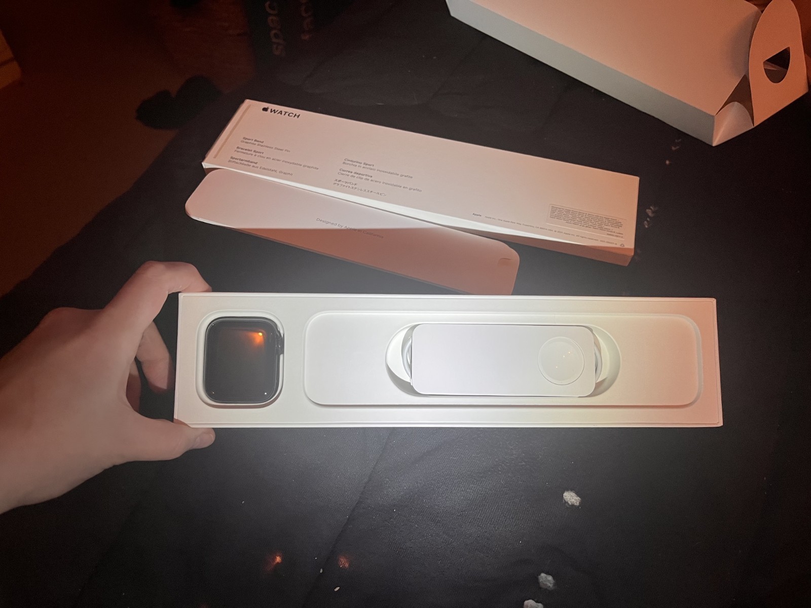 Apple Watch SE 44mm Aluminum Case Second Generation With Additional Fabric Band.