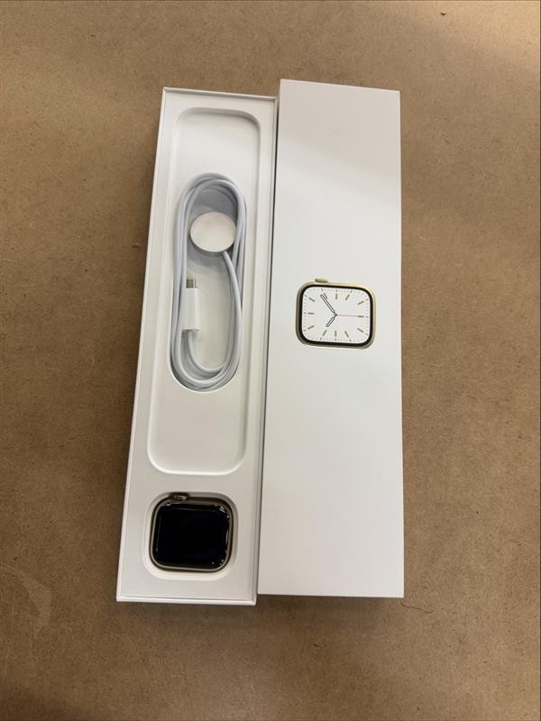 Apple Watch 7 LTE 41mm Stainless Gold Stylish Smartwatch(Missing Band)