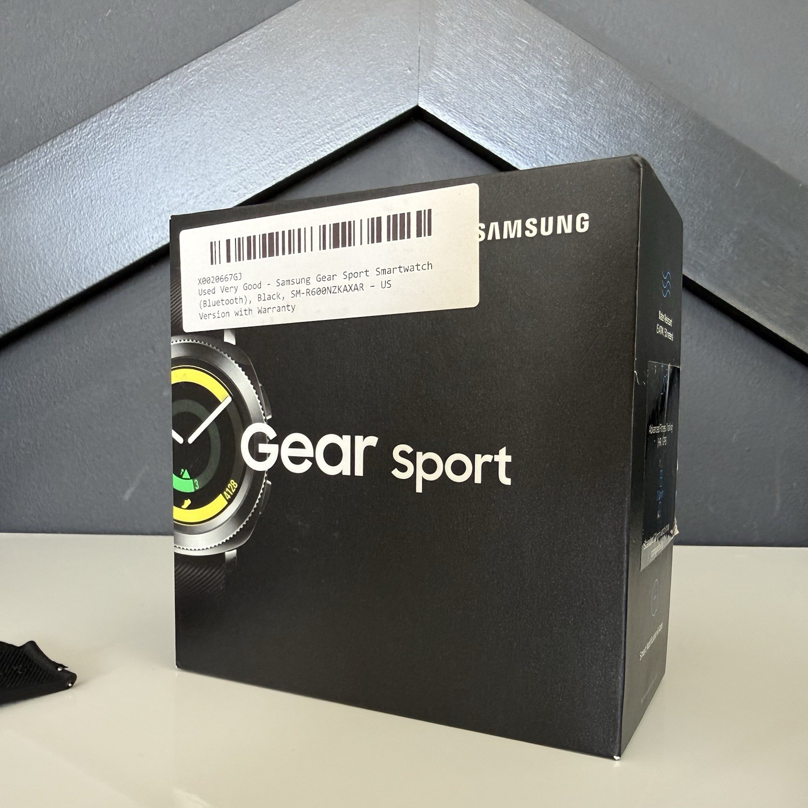 Samsung Gear Sport 44.6mm Black Case Silicone Band Classic Buckle -…