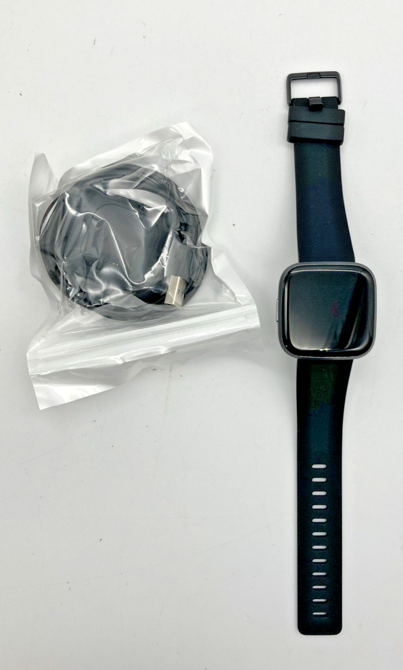 **GOOD** Fitbit Versa 2 – (BLACK) Health & Fitness Smart Watch Graphite Body NM