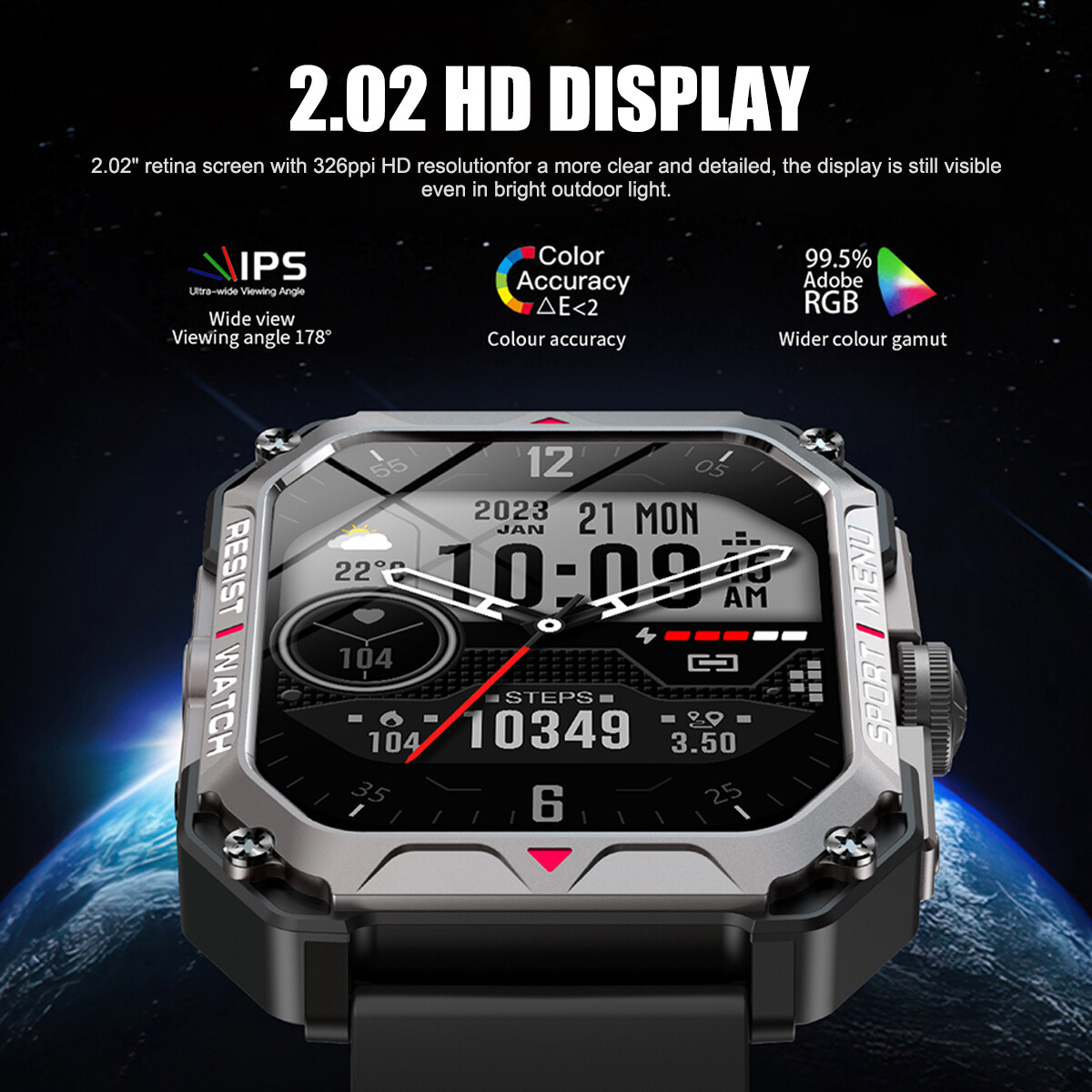 HD Screen Smart Watch Men Waterproof Smartwatch Bluetooth for iPhone Samsung US