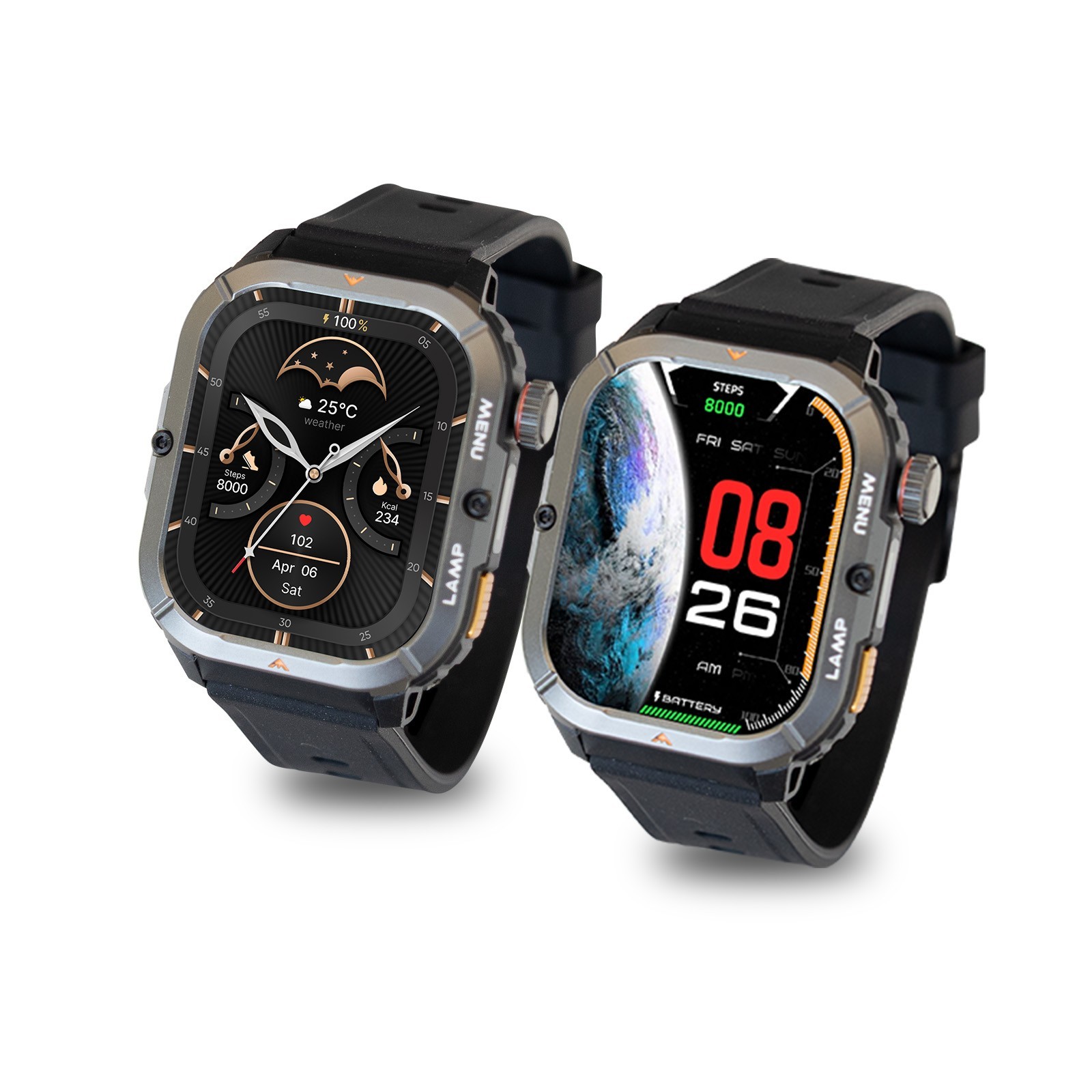 AGM Legion 3 Outdoor Rugged Smart Watch 1.95” AMOLED 5ATM Waterproof Heart Rate