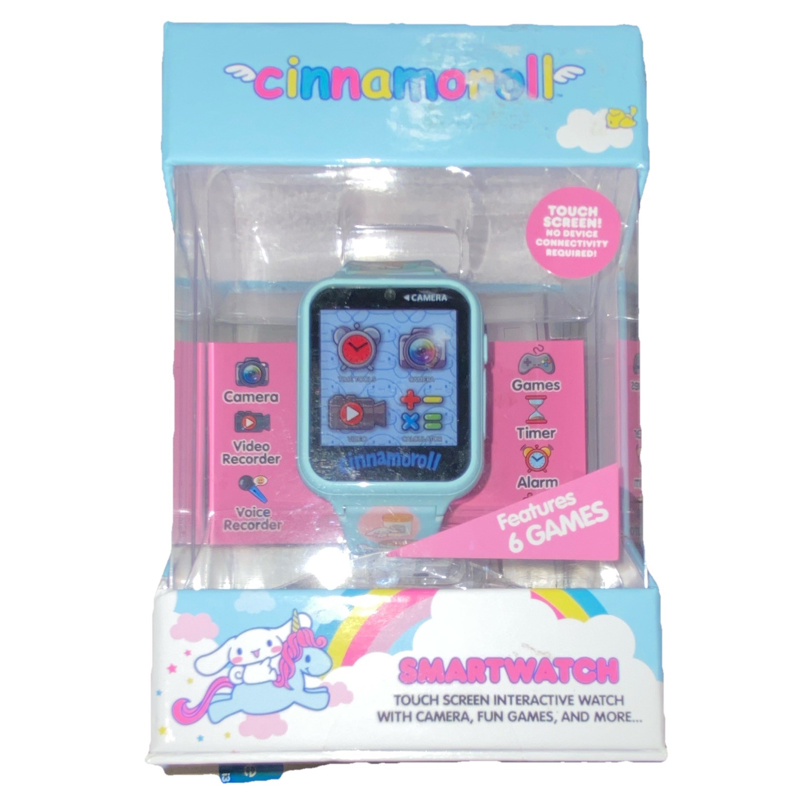 Sanrio Cinnamoroll Touch Screen Smartwatch w/ Camera, Games, Voice Recorder Blue