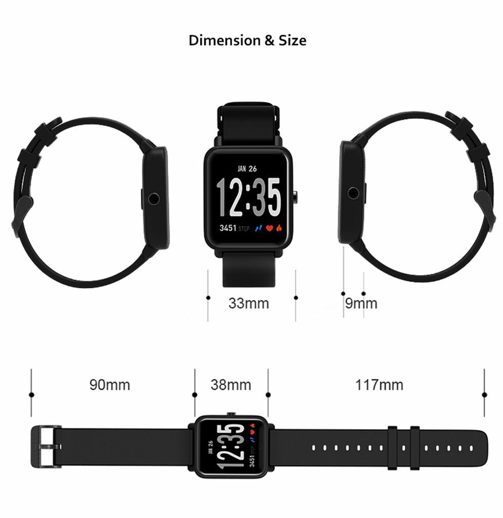 Sports Fitness Tracker Bluetooth Smart Watch Full Touch Screen Call Notification