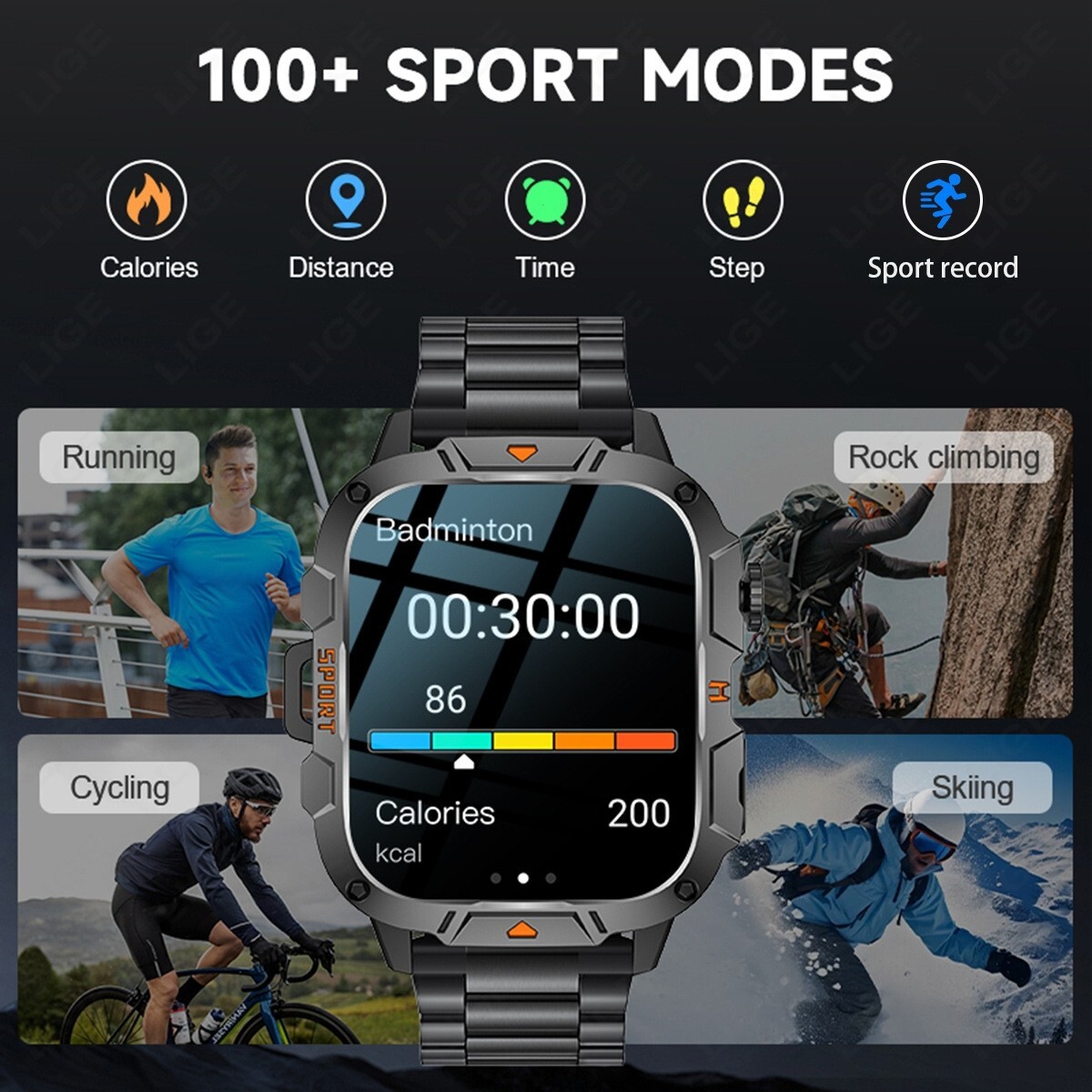 🔥 Smart Watch Men Women (Call Receive/Dial) Rugged Fitness Tracker Waterproof