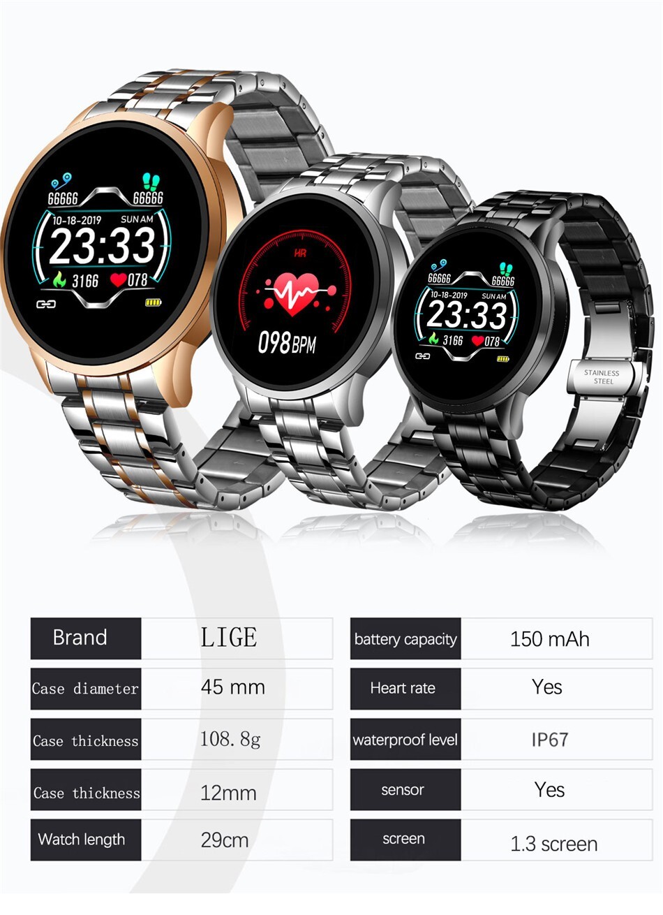 New Smart Watch Men Heart Rate Blood Pressure Information Reminder Sport…