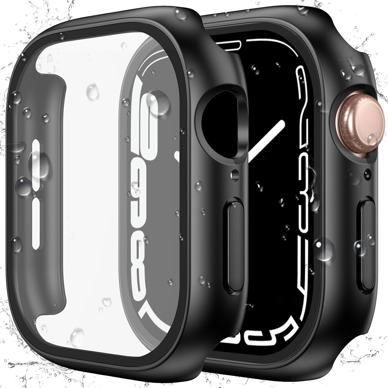 Waterproof 2 in 1 Case for Apple Watch Series 4, 5, 6 44mm with Tempered Glass
