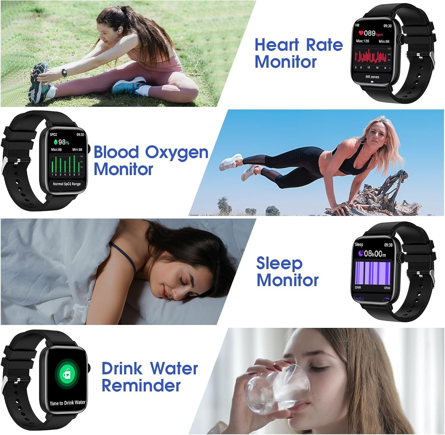 Smart Watch for iPhone/Android Phones Answer/Make Calls – 1.9″ HD Screen Fitn…