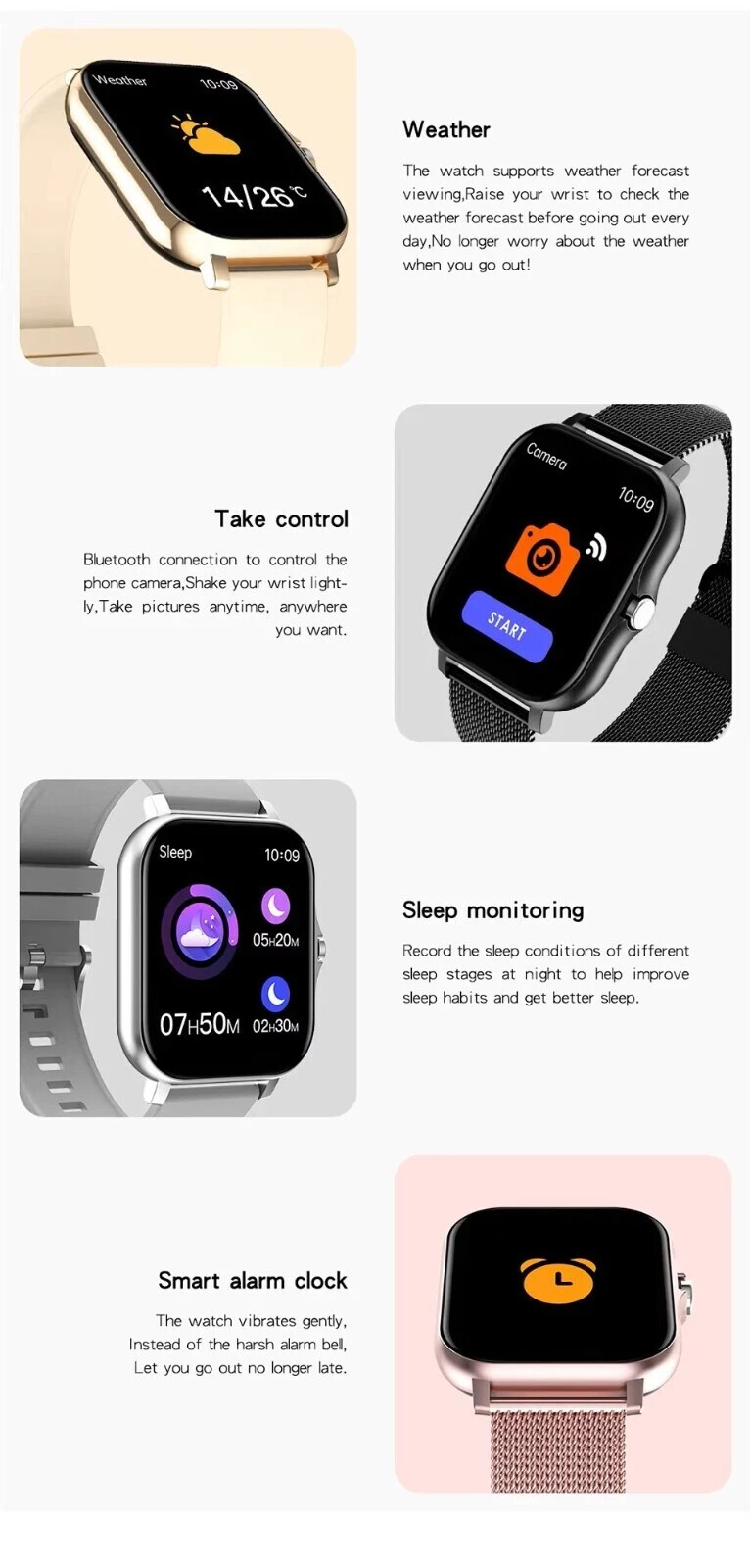 1.83″ Smart Watch For Men & Women Heart Rate Blood Monitor for Android & iPhone