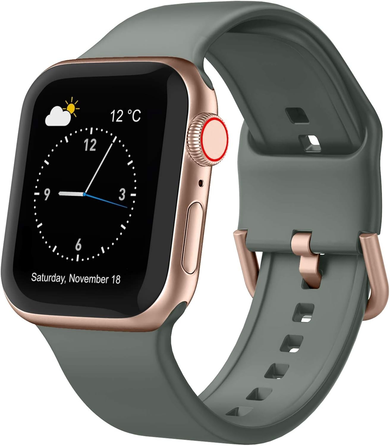Olive Green Soft Silicone Replacement Band for Apple Watch Series 11 49mm Classi