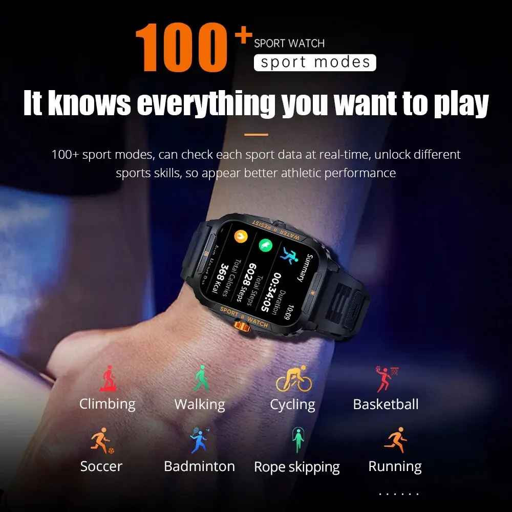 SMARTWATCH 1.96″ 430mAh WATERPROOF BLUETOOTH Fitness Sport FOR SAMSUNG/iPHONE