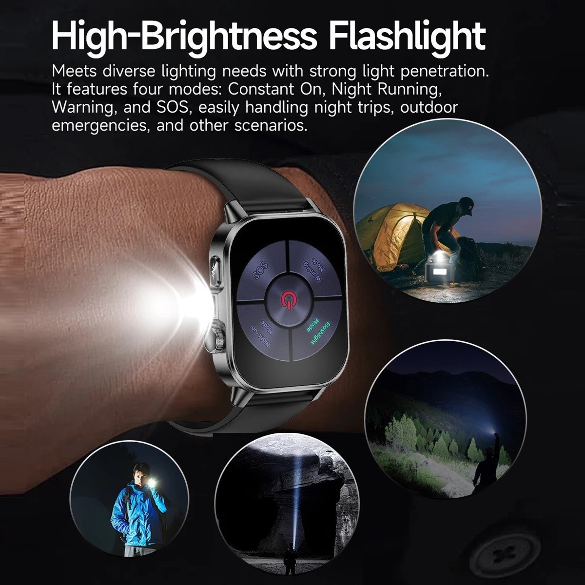 ET571 ECG+PPG 2.0″ Smart Watch Bluetooth Call Health Monitoring IP68 Waterproof