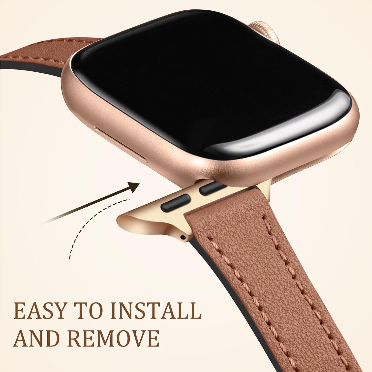 Slim Leather Strap Compatible with Apple Watch 40mm 38mm Series 11 10 9