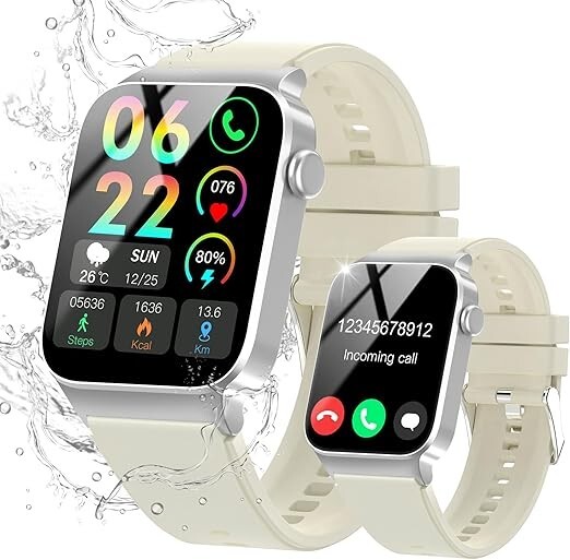 VKROBAG Smartwatch Men Women, 1.85″ HD Touch Screen Smart Watch
