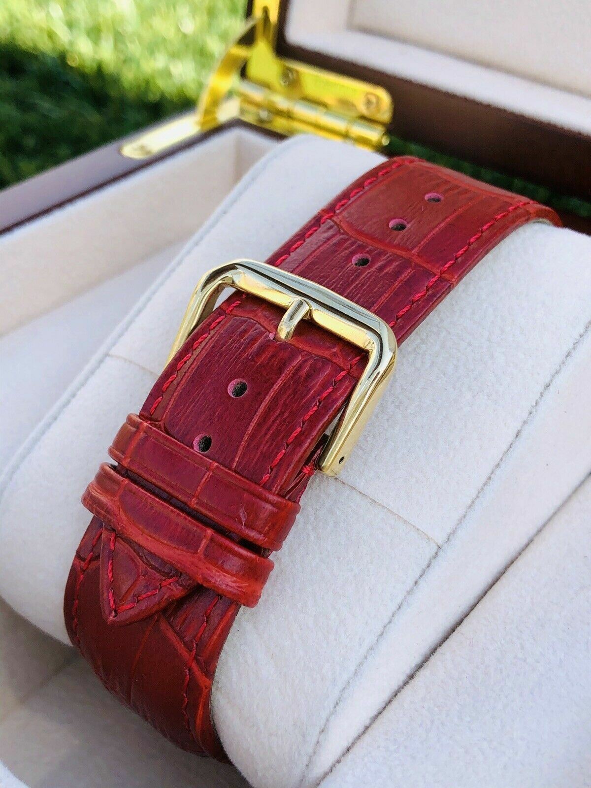 24K Gold Plated 41MM Apple Watch SERIES 9 Stainless Steel Red Band GPS LTE O2