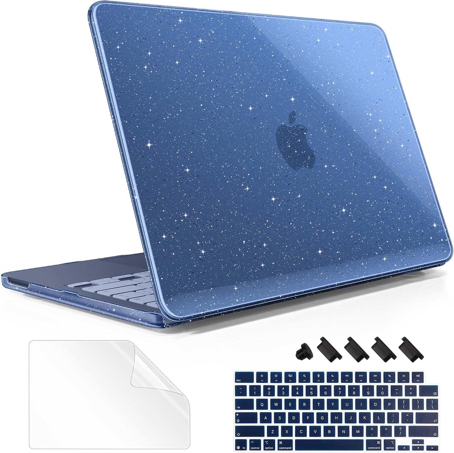 Case For MacBook Neo 13″ A3404, Plastic Hard Shell, Keyboard Cover, Glitter Indi