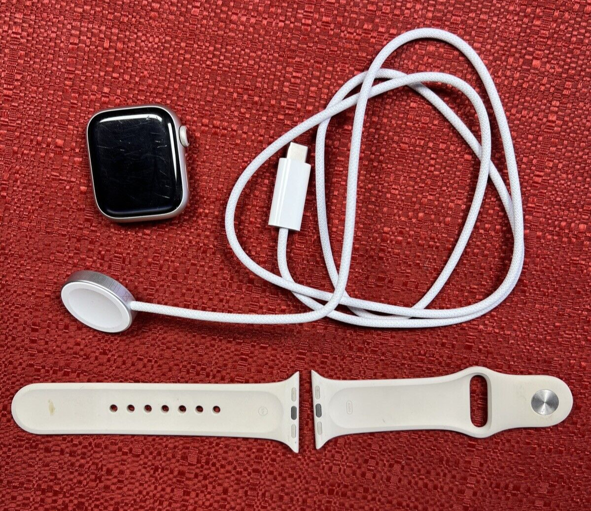 Apple Watch Series 8 41mm Starlight Case with Starlight Sport Band (GPS)