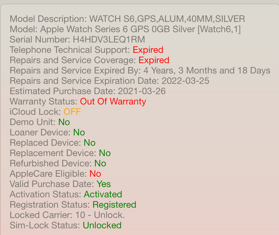Apple Watch Series 6 40mm Silver Aluminum Case GPS Unlocked Smartwatch #H295