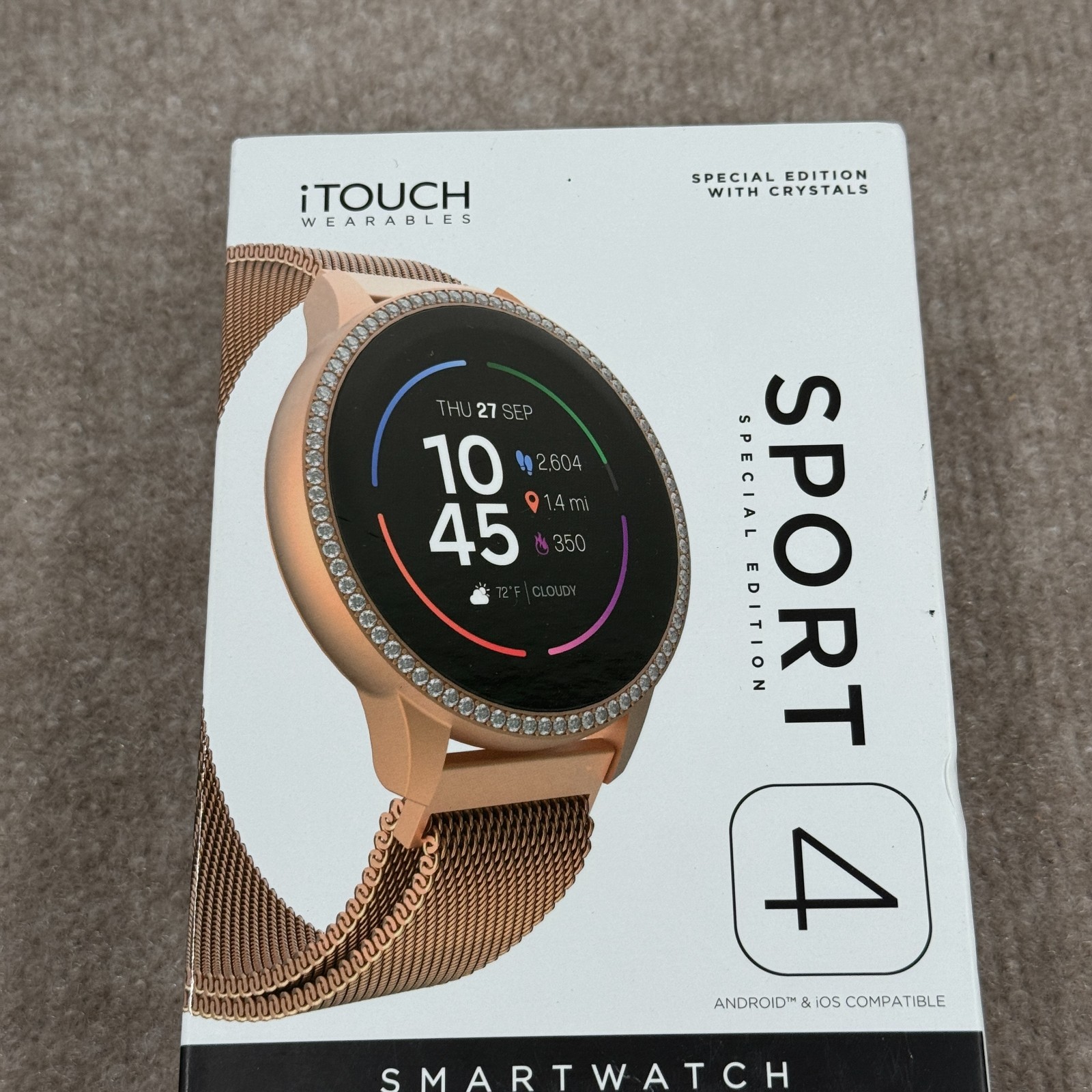 iTouch Sport 4 Unisex Multi-Function Rose Gold Smartwatch TP4E02-C29 Workout New