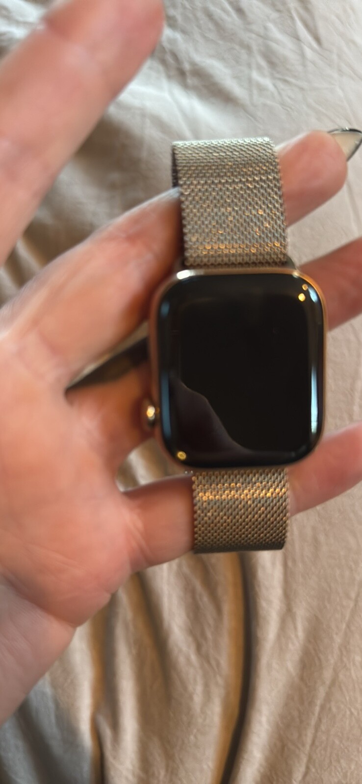 Apple Watch Series 10 (GPS+LTE) 42MM Gold Titanium Case Gold Milanese Loop