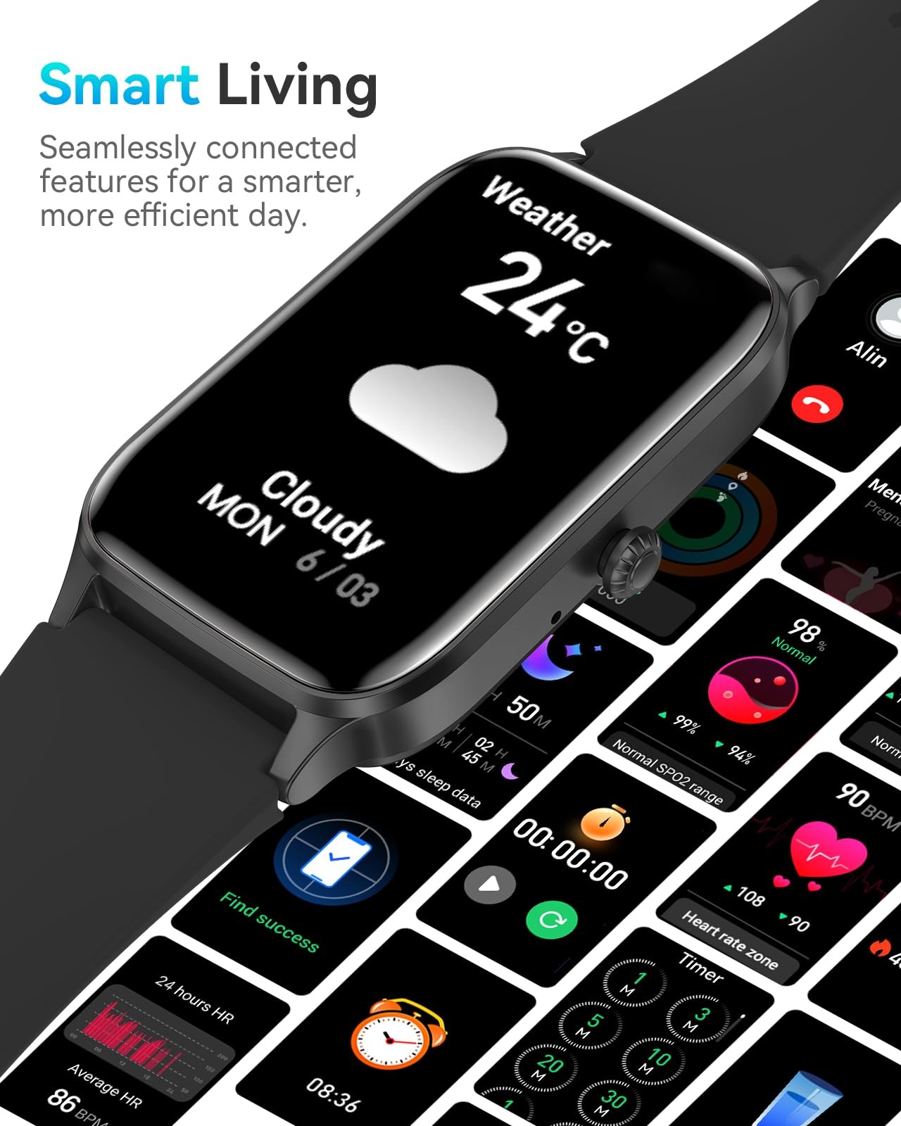 Fitness Tracker for Men, Activity with Android iPhone, Step Counter with 110+…