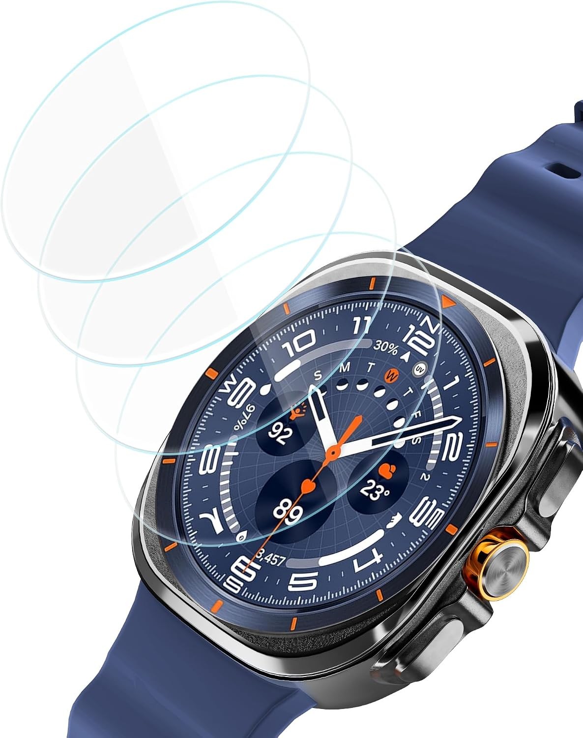 4 Pack Tempered Glass Screen Protector for Samsung Galaxy Watch Ultra 47mm