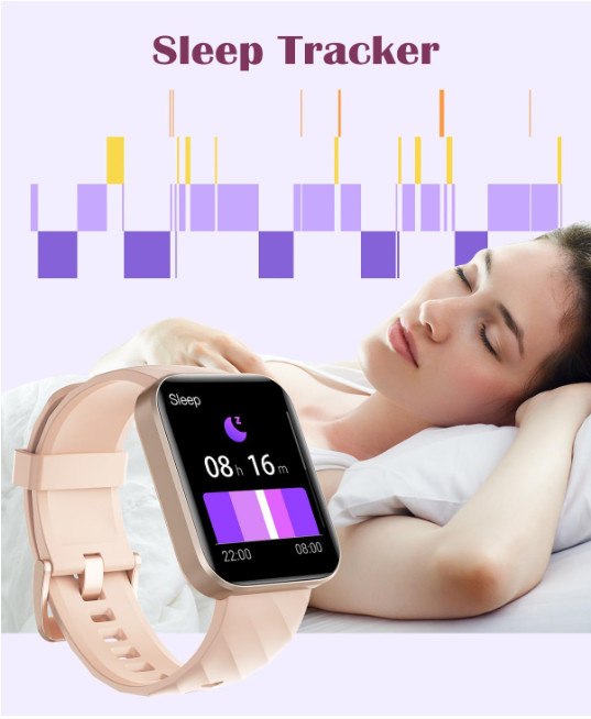 Reloj Inteligente Bluetooth De Mujer Para IOS Y Android,Rosa Pantalla HD 1,85″