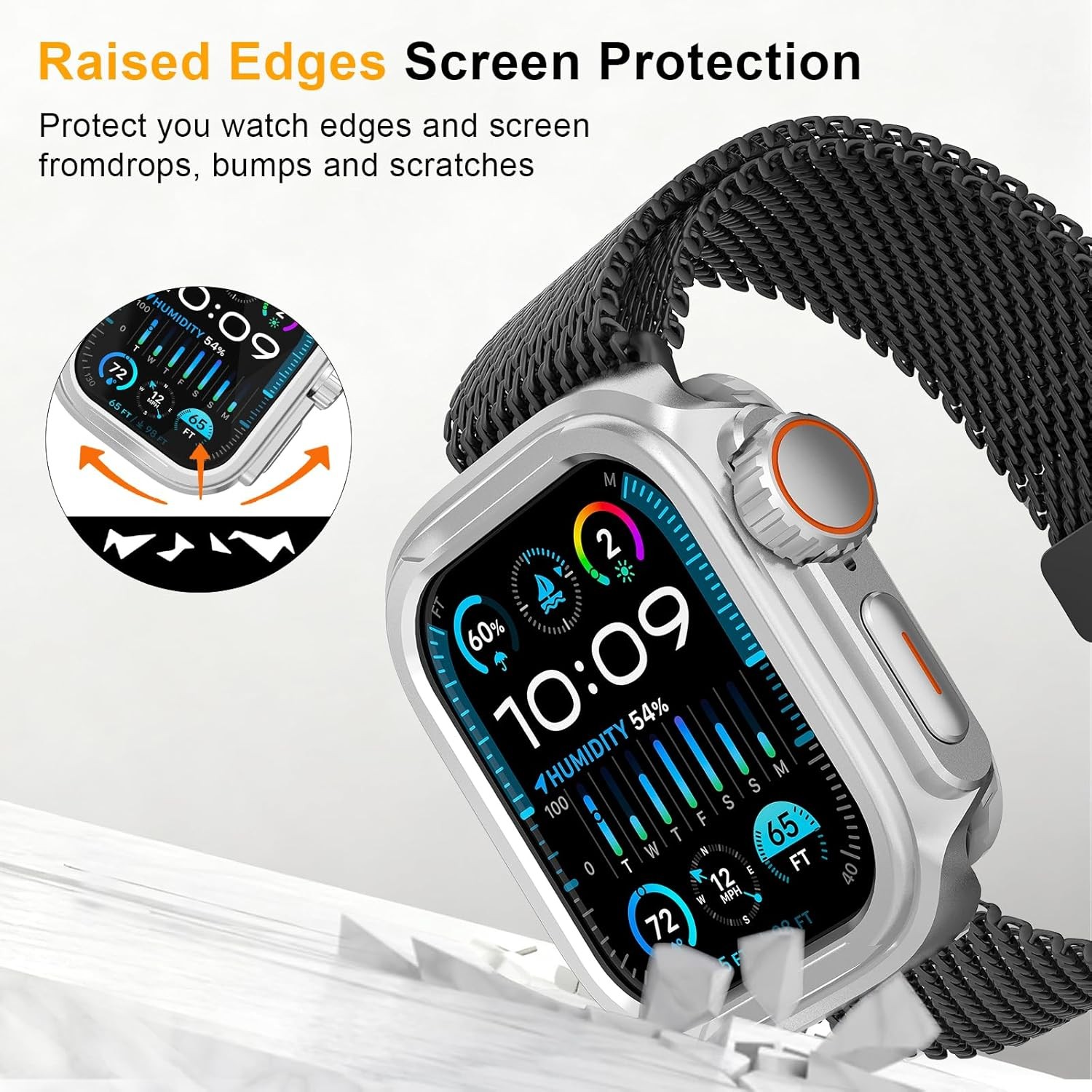 2 in 1 Metal Alloy Case for Apple Watch Series 11/10 46mm, Shockproof Bumper