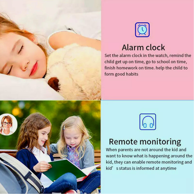 Kids Smart Watch Camera GPS Tracker SOS Call Phone Watches For Boys Girls Black