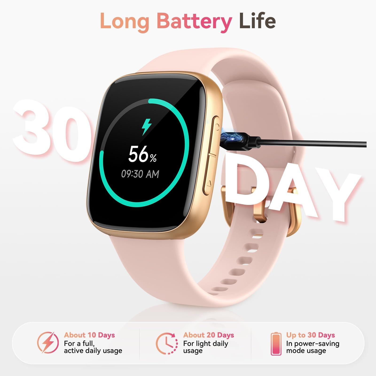 Smart Watch for Women – 1.85″ AMOLED, Call Function, 3ATM Waterproof, Fitness Tr