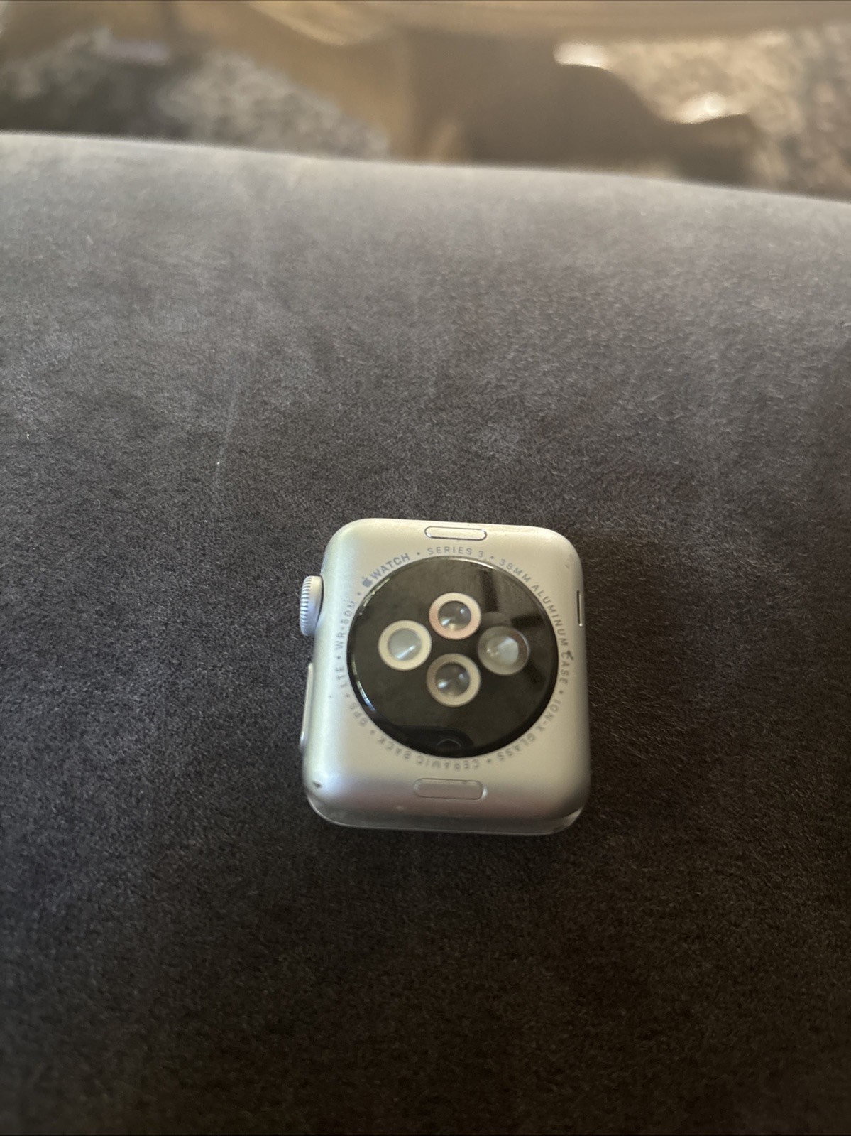 Apple Watch Series 3; 38mm, Aluminum Case. Works, crack in screen.