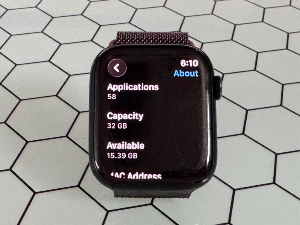 Apple Watch Series 7 45mm Aluminum Case- Midnight, metal mesh band